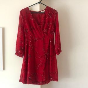 Red floral Madewell dress